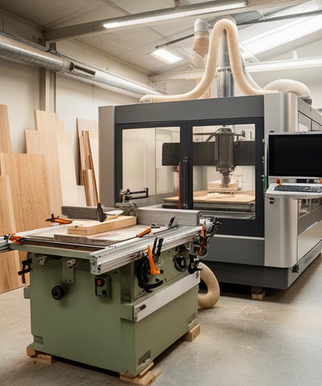 Macchina tradizionale per la lavorazione del legno accanto a una moderna attrezzatura a controllo numerico